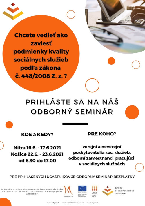 informačný plagát o realizovaných seminároch
